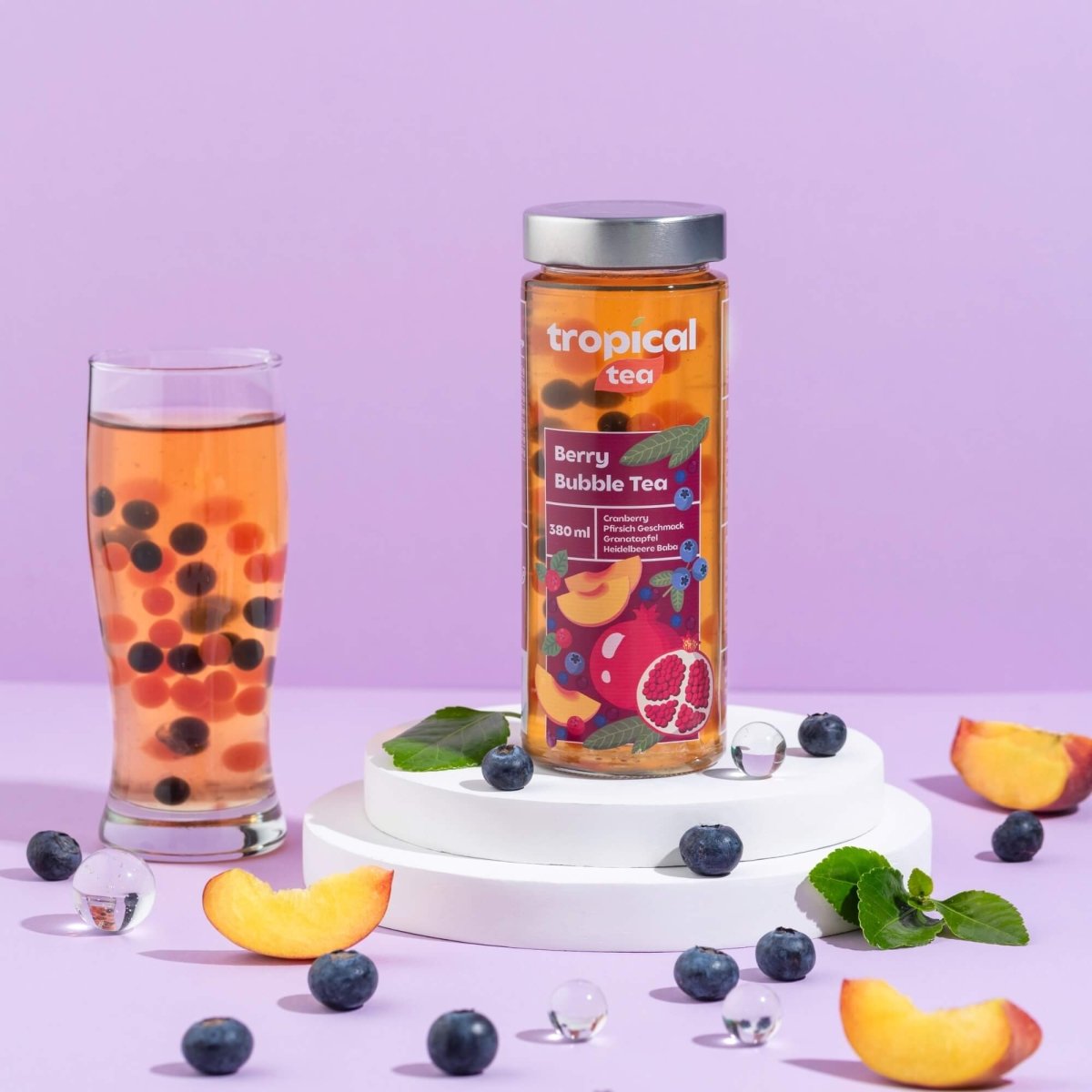 Berry Cranberry-Pfirsich Bubble Tea: 24x im Sparpaket - Tropicaltea